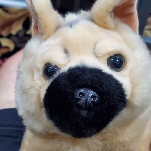 German Shepherd Flopsie Realistic Dog Plush Stuffed Animal AURORA Cuddle Toy
